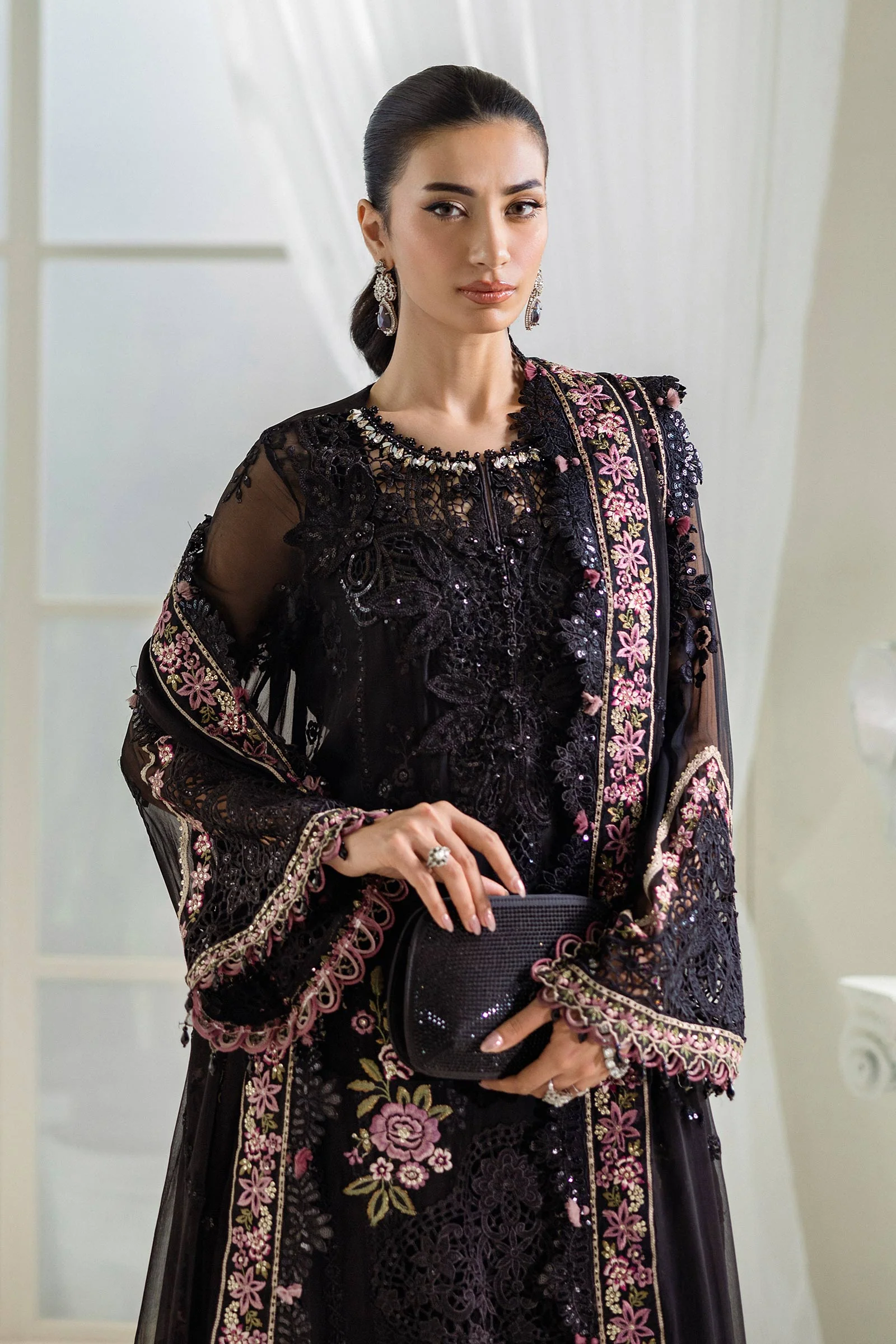Maria B MPC-25-104 Black Chiffon Suit