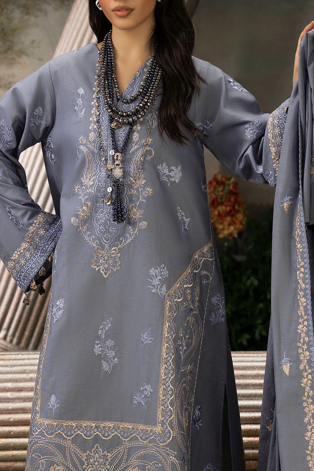 Gul Ahmed Design K-52012 Khaddar Suit
