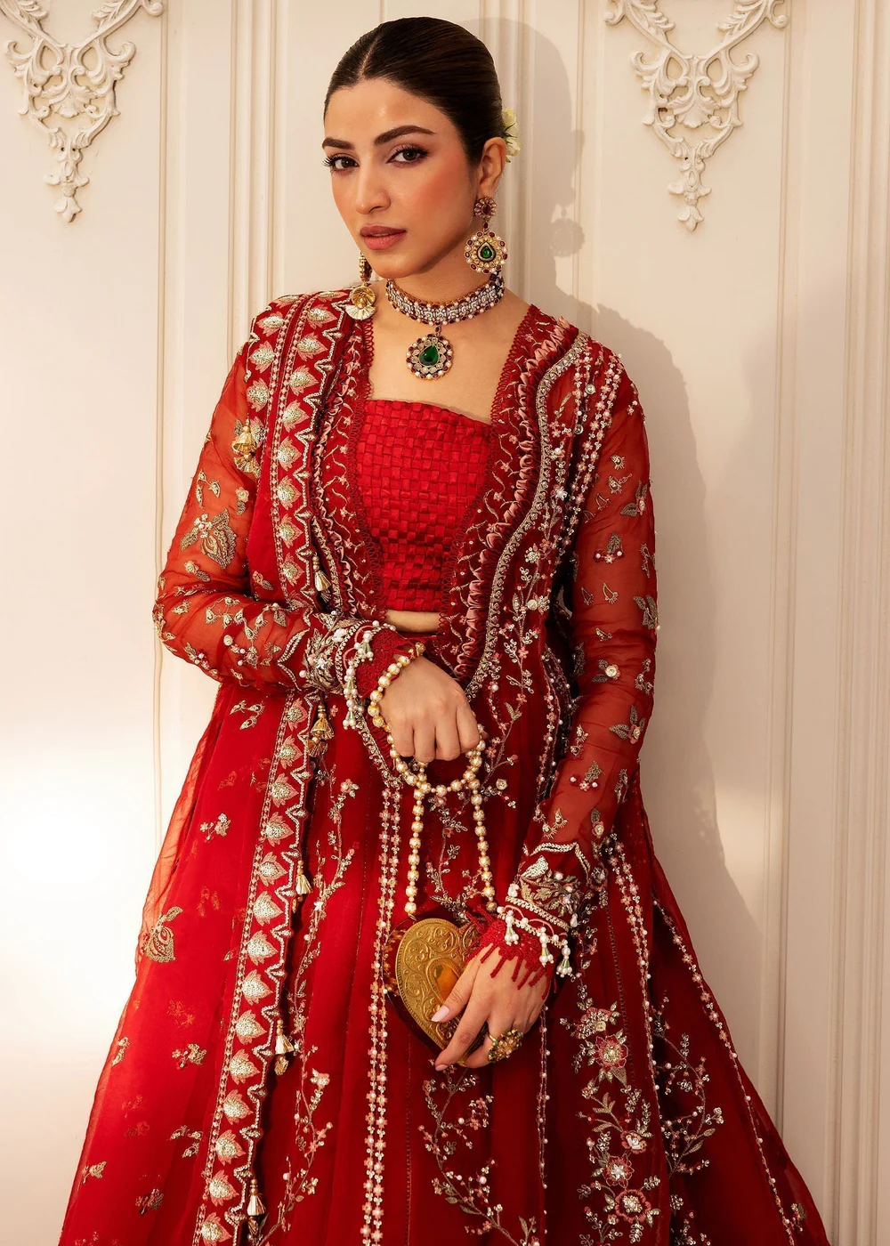 Sadaf Fawad Khan Scarlet ZTG7809 Organza Suit